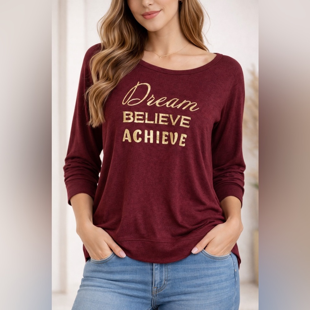 BYdesign Inspirational Maroon Sweater